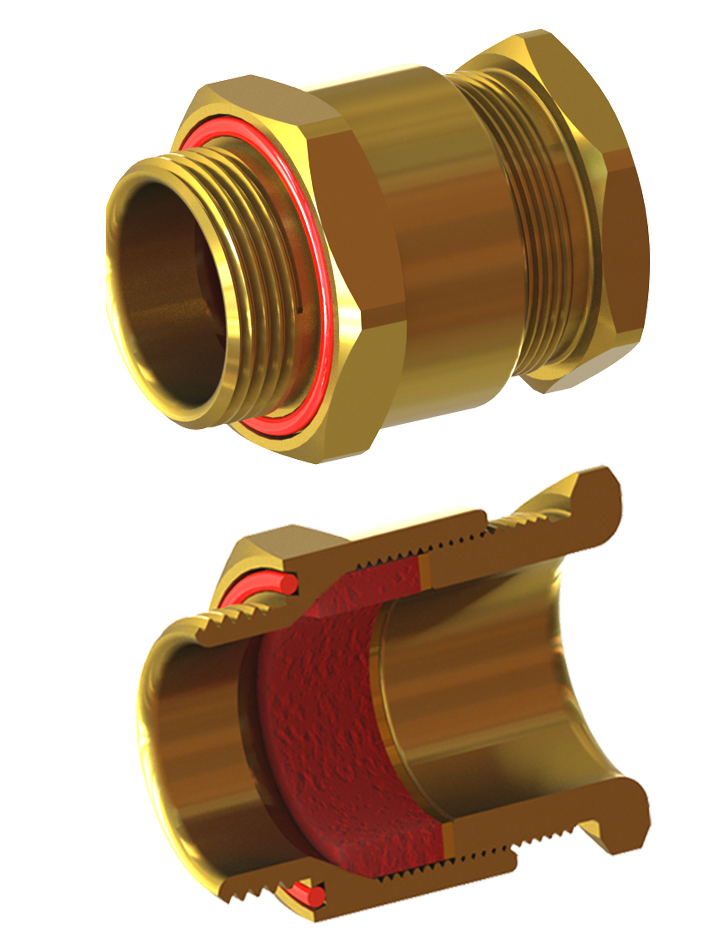 Cable Gland Exe: E204/622 M25/C1/15mm (D9,0-14,3mm) Brass