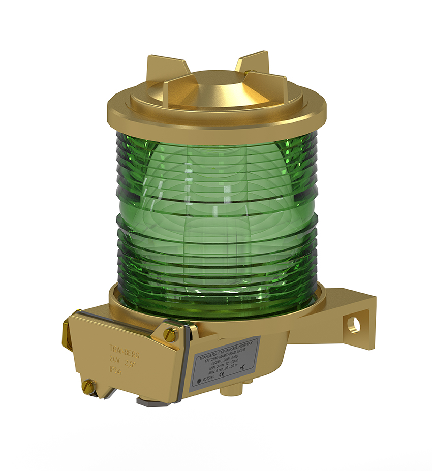 TEF 2870 Navigation light: Allround 360 deg. Green, P28S, 24V, Brass/Glass photo