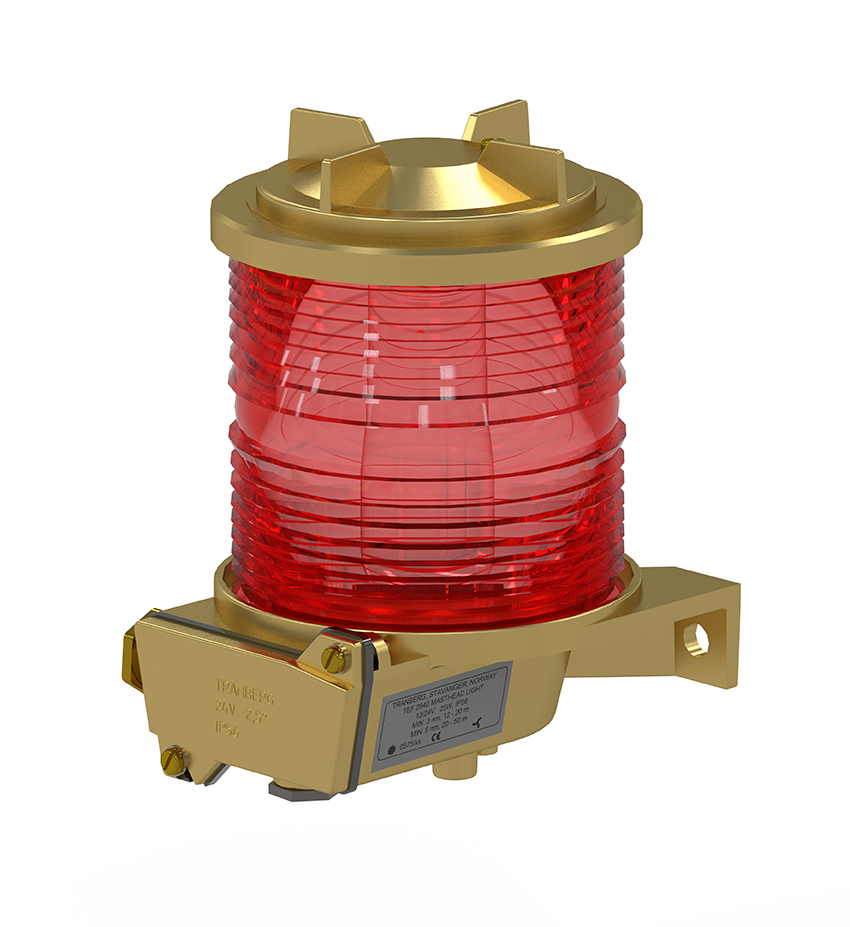 TEF 2870 Navigation light: Allround 360 deg. Red, P28S, 24V, Brass/Glass photo