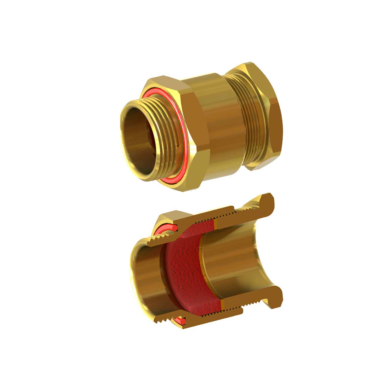 Cable Gland Exe E204/622 M25/D5/9mm (5x15mm) Brass
