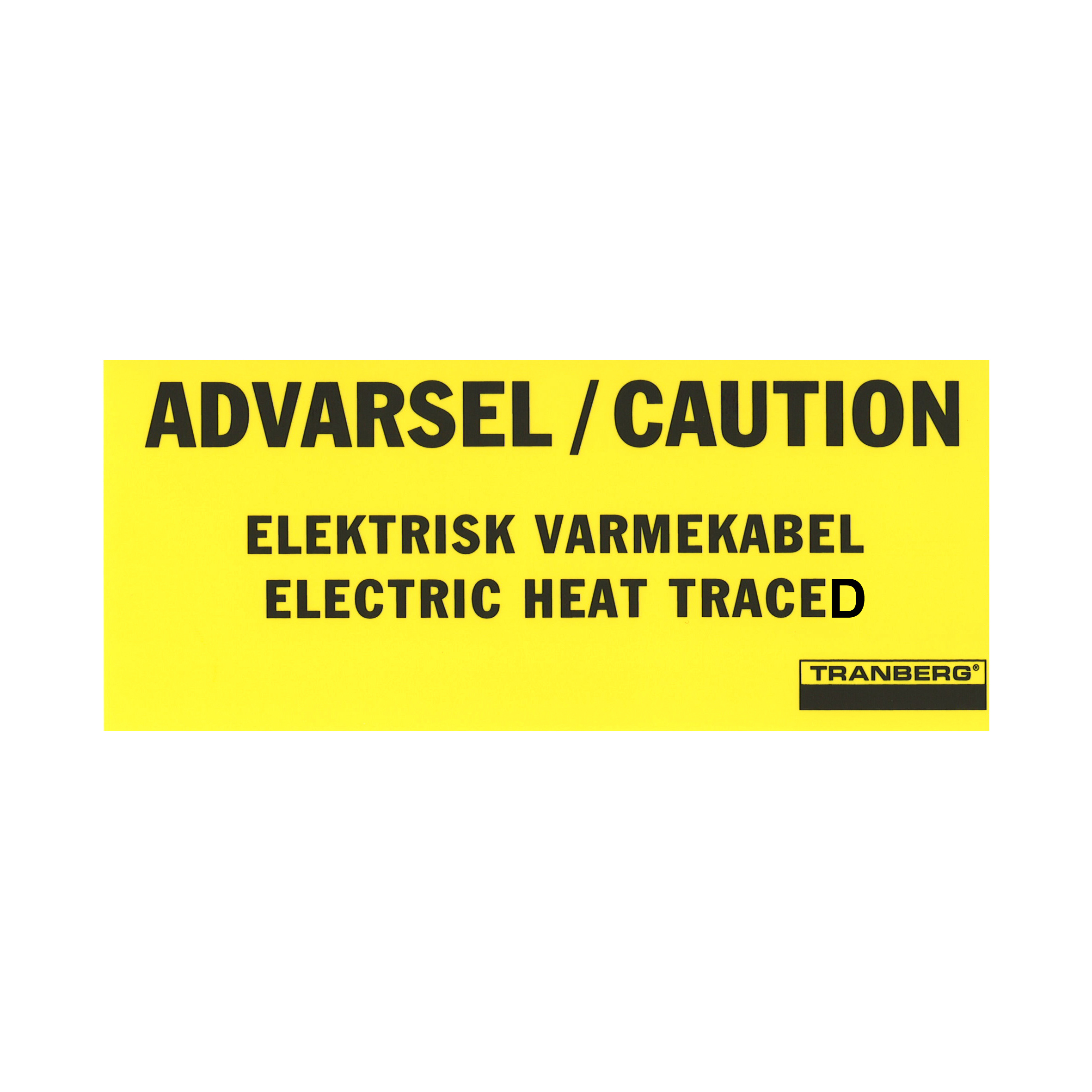 Caution Label - LAB-ETL-EN/NO - Electrical Heat Traced - Norwegian/English text photo