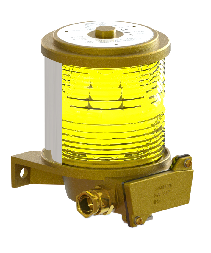 TEF 2870 Navigation light Zone 2: Stern Towing 135 deg. Yellow, P28S, 24V, IECEx Brass/Glasss photo