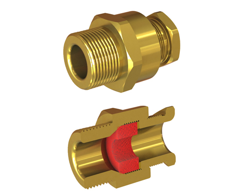 Cable Gland Exe: E204/622 M25/D1/9mm (D15,0-20,1mm) w/Lock Nut, Brass