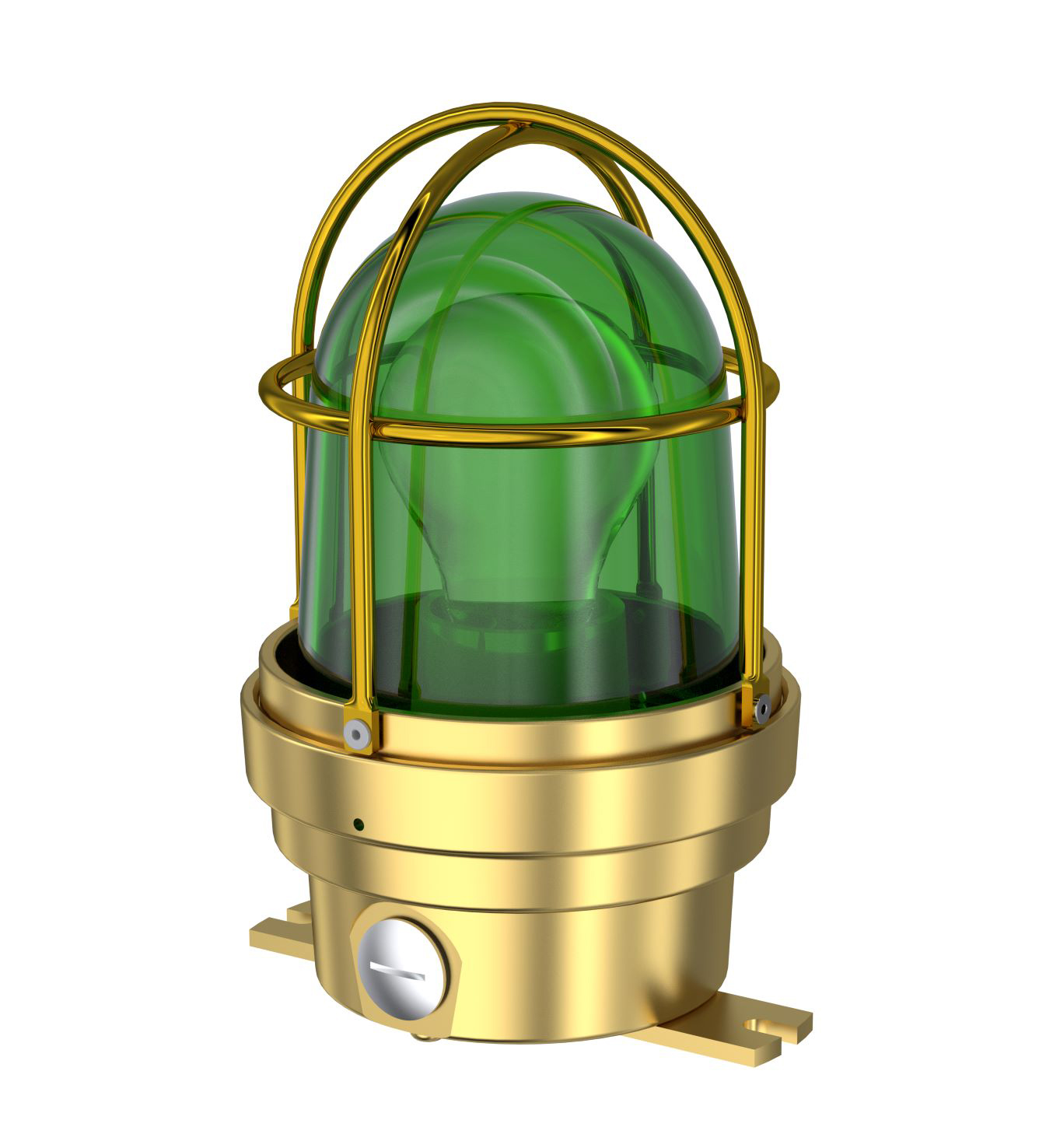 TEF 2438n Luminaire: Green Globe, E27, 230VAC, IP56, Brass/Polyc