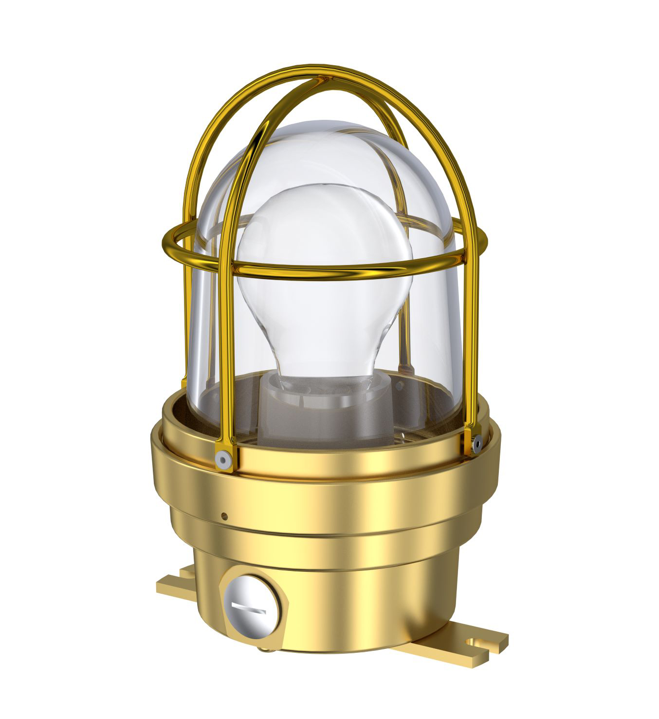 TEF 2438n Luminaire: Clear Globe, For Low Energy Light Source E27, 230VAC, IP56, Brass/Polyc