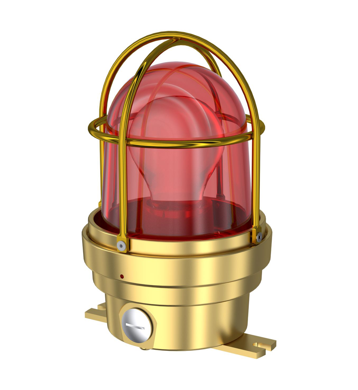 TEF 2438n Luminaire: Red Globe, For Low Energy Light Source E27, 230VAC, IP56, Brass/Polyc photo